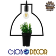 GLOBOSTAR® FLOWERPOT 10001209 Μοντέρνο Κρεμαστό Φωτιστικό Οροφής με Ντουί 1 x E27 AC 220-240V IP20 - Μαύρο & Πράσινο - Μ34 x Π34 x Y34cm