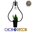 GLOBOSTAR® FLOWERPOT 10001210 Μοντέρνο Κρεμαστό Φωτιστικό Οροφής με Ντουί 1 x E27 AC 220-240V IP20 - Μαύρο & Πράσινο - Μ27 x Π27 x Υ40cm