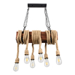 GLOBOSTAR® VIKING 00606 Vintage Κρεμαστό Φωτιστικό Οροφής με Ντουί 6 x E27 AC 220-240V IP20 - Καφέ & Μπεζ - Μ53 x Π11 x Υ220cm