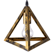 GLOBOSTAR® TRIANGLE 00614 Μοντέρνο Κρεμαστό Φωτιστικό Οροφής με Ντουί 2 x E27 AC 220-240V IP20 - Μπρούτζινο - Μ60 x Π22 x Y130cm