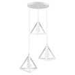 GLOBOSTAR® TRIANGLE 00617 Μοντέρνο Κρεμαστό Φωτιστικό Οροφής με Ντουί 3 x E27 AC 220-240V IP20 - Λευκό - Μ49 x Π49 x Y130cm