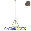GLOBOSTAR® MALVERN 10001238 Vintage Κρεμαστό Φωτιστικό Οροφής με Ντουί 1 x E27 AC 220-240V IP20 - Μαύρο & Μπεζ - Μ37 x Π22 x Υ34cm
