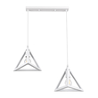 GLOBOSTAR® TRIANGLE 00612 Μοντέρνο Κρεμαστό Φωτιστικό Οροφής με Ντουί 2 x E27 AC 220-240V IP20 - Λευκό - Μ60 x Π22 x Y130cm