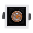 GLOBOSTAR® PLUTO-S 60265 Χωνευτό Downlight Σποτ με Honeycomb Anti Glare Reflector LED 7W 875lm 38° AC 220-240V IP20 Θερμό Λευκό 2700K - Bridgelux COB Chip & TÜV SÜD Driver - Λευκό & Μαύρο Ματ - Μ6.4 x Π6.4 x Υ4.9cm / Q5.5 x 5.5cm x - 5 Χρόνια Εγγύηση