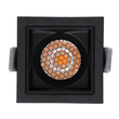 GLOBOSTAR® PLUTO-S 60269 Χωνευτό Downlight Σποτ με Honeycomb Anti Glare Reflector LED 7W 875lm 38° AC 220-240V IP20 Θερμό Λευκό 2700K - Bridgelux COB Chip & TÜV SÜD Driver - Μαύρο Ματ - Μ6.4 x Π6.4 x Υ4.9cm / Q5.5 x 5.5cm - 5 Χρόνια Εγγύηση