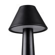 GloboStar® MOLLY 76515 Επαναφορτιζόμενο Επιτραπέζιο Φωτιστικό Πορτατίφ LED 1.5W 105lm 120° DC 5V IP44 Θερμό Λευκό 2700K Dimmable Μαύρο Αλουμίνιο - Μ10 x Π10 x Υ23cm - 2 Xρόνια Εγγύηση
