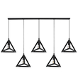 GLOBOSTAR® TRIANGLE 00608 Μοντέρνο Κρεμαστό Φωτιστικό Οροφής με Ντουί 5 x E27 AC 220-240V IP20 - Μαύρο - Μ170 x Π22 x Y130cm