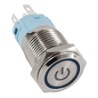 GLOBOSTAR® BUTTON 70783 Φωτιζόμενος Χωνευτός Διακόπτης On/Off LED DC 12V 1 x 3A 690W Max Αδιάβροχο IP65 Μπλε - Μ1.8 x Π1.8 x Υ2cm