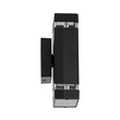 GLOBOSTAR® QUATRO 77893 Μοντέρνο Φωτιστικό Τοίχου - Απλίκα με Ντουί 2 x GU10 AC 220-240V Αδιάβροχο IP65 - Μαύρο Ματ - Μ11 x Π10 x Υ25.5cm