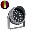 GLOBOSTAR® FLOODMENA 90649 Προβολέας Σποτ Wall Washer με Αντιθαμβωτική Γρίλια LED 48W 3840lm 30° DC 24V Αδιάβροχο IP65 Πολύχρωμο RGBW Dimmable DMX512 - Bridgelux SMD Chip - Γκρι Ανθρακί - Μ25 x Π25 x Υ18cm - 3 Χρόνια Εγγύηση