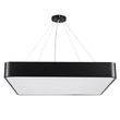 GLOBOSTAR® KAMALA 61208-S Μοντέρνο Φωτιστικό Οροφής LED 75W 8625lm 120° AC 220-240V IP20 Ρυθμιζόμενο Λευκό CCT με Χειριστήριο από 2700K έως 6000K Dimmable - Lumileds SMD Chip - Μαύρο Ματ - Μ60 x Π60 x Υ8cm - 3 Χρόνια Εγγύηση