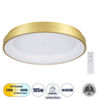 GLOBOSTAR® SALEM 61239 Μοντέρνο Φωτιστικό Οροφής LED 105W 12075lm 120° AC 220-240V IP20 Ρυθμιζόμενο Λευκό CCT με Χειριστήριο από 2700K έως 6000K Dimmable - Lumileds SMD Chip - Χρυσό - Μ60 x Π60 x Υ8.5cm - 3 Χρόνια Εγγύηση