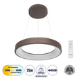 GLOBOSTAR® SALEM 61244 Μοντέρνο Κρεμαστό Φωτιστικό Οροφής LED 75W 8625lm 120° AC 220-240V IP20 Ρυθμιζόμενο Λευκό CCT με Χειριστήριο από 2700K έως 6000K Dimmable - Lumileds SMD Chip - Χάλκινο & Καφέ - Μ45 x Π45 x Υ7cm - 3 Χρόνια Εγγύηση