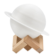 GloboStar® MOON 79608 Επιτραπέζιο Φωτιστικό Πορτατίφ LED 2W 120lm 360° DC 5V IP20 RGBW Dimmable Λευκό Πλαστικό με Μπεζ Ξύλο - Μ15 x Π15 x Υ13.5cm - 2 Xρόνια Εγγύηση
