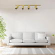 GLOBOSTAR® LEO 60360 Μοντέρνο Φωτιστικό Οροφής με Ντουί 4 x GU10 AC 220-240V IP20 - Χρυσό Πλατίνα - Μ100 x Π6 x Υ20cm