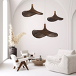 GLOBOSTAR® CUBA 01722 Boho Κρεμαστό Φωτιστικό Οροφής με Ντουί 1 x E27 AC 220-240V IP20 - Καφέ - Μ63 x Π63 x Υ32cm