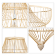 GLOBOSTAR® HIBISCUS 01781 Boho Κρεμαστό Φωτιστικό Οροφής με Ντουί 1 x E27 AC 220-240V IP20 - Μπεζ - Μ100 x Π100 x Υ100cm