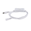 GloboStar® 70681 Καλώδιο Διακόπτης ON/OFF DC 12-24V 180cm από Jack Male 2.1x5.5mm σε Female 2.1x5.5mm Λευκό L185 x W1.9 x H1.5cm