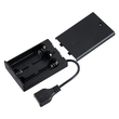 GLOBOSTAR® USBGARLAND 79791 Κουτί Τροφοδοσίας με USB & Διακόπτη On/Off για Γιρλάντες LED DC 5V με 3xAA Μπαταρίες IP44 - Μαύρο - Μ6.8 x Π4.8 x Υ1.8cm