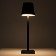 GloboStar® NEGA 60473 Μοντέρνο Επιτραπέζιο Φωτιστικό Πορτατίφ LED 2.2W 154lm 360° DC 5V Επαναφορτιζόμενο με Μπαταρία Li-ion 4000mAh - Διακόπτη Αφής - Θερμό Λευκό 2700K - Dimmable - D10 x H39cm - Μαύρο - 2 Years Warranty
