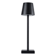 GloboStar® NEGA 60473 Μοντέρνο Επιτραπέζιο Φωτιστικό Πορτατίφ LED 2.2W 154lm 360° DC 5V Επαναφορτιζόμενο με Μπαταρία Li-ion 4000mAh - Διακόπτη Αφής - Θερμό Λευκό 2700K - Dimmable - D10 x H39cm - Μαύρο - 2 Years Warranty