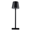 GloboStar® NEGA 60473 Μοντέρνο Επιτραπέζιο Φωτιστικό Πορτατίφ LED 2.2W 154lm 360° DC 5V Επαναφορτιζόμενο με Μπαταρία Li-ion 4000mAh - Διακόπτη Αφής - Θερμό Λευκό 2700K - Dimmable - D10 x H39cm - Μαύρο - 2 Years Warranty