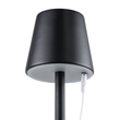 GloboStar® NEGA 60473 Μοντέρνο Επιτραπέζιο Φωτιστικό Πορτατίφ LED 2.2W 154lm 360° DC 5V Επαναφορτιζόμενο με Μπαταρία Li-ion 4000mAh - Διακόπτη Αφής - Θερμό Λευκό 2700K - Dimmable - D10 x H39cm - Μαύρο - 2 Years Warranty