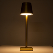 GloboStar® NEGA 60475 Μοντέρνο Επιτραπέζιο Φωτιστικό Πορτατίφ LED 2.2W 154lm 360° DC 5V Επαναφορτιζόμενο με Μπαταρία Li-ion 4000mAh - Διακόπτη Αφής - Θερμό Λευκό 2700K - Dimmable - D10 x H39cm - Χρυσό - 2 Years Warranty