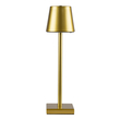 GloboStar® NEGA 60475 Μοντέρνο Επιτραπέζιο Φωτιστικό Πορτατίφ LED 2.2W 154lm 360° DC 5V Επαναφορτιζόμενο με Μπαταρία Li-ion 4000mAh - Διακόπτη Αφής - Θερμό Λευκό 2700K - Dimmable - D10 x H39cm - Χρυσό - 2 Years Warranty