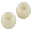 GloboStar® CANDLE 79549 ΣΕΤ 2 x Διακοσμητικά Realistic Κεράκια με LED Εφέ Κινούμενης Φλόγας - Μπαταρίας 2 x CR2032 Θερμό Λευκό 2700K Μπεζ D6 x H5cm
