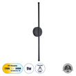 GLOBOSTAR® DIADEM 61329 Μοντέρνο Φωτιστικό Τοίχου - Απλίκα LED 9W 1080lm 120° AC 220-240V IP20 Ρυθμιζόμενο Λευκό CCT με On/Off 2700K/4500K/6000K - Lumileds SMD Chip - Μαύρο Ματ - Μ10 x Π4 x Υ60cm - 3 Χρόνια Εγγύηση