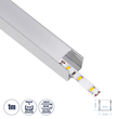 GLOBOSTAR® ALP-LINEAR LIGHTLINE 70867-1M Επιφανειακό Προφίλ Αλουμινίου με Λευκό Γαλακτερό Πατητό Κάλυμμα για Ταινίες LED IP20 - Ασημί & Λευκό - Μ100 x Π2.3 x Υ2cm