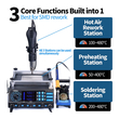 GloboStar® 79973 Ψηφιακός Σταθμός Συγκόλλησης 3in1 με Ψηφιακή Οθόνη - Κολλητήρι - Πιστόλι Θερμού Αέρα Hot Air Soldering Welding Gun - Φούρνος Πλακετών Solder Preheat Welding Oven PCB και PID Προγραμματιζόμενο Σύστημα Ελέγχου Θερμοκρασίας - 1200W