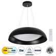 GLOBOSTAR® ANATOLIA 61269 Μοντέρνο Κρεμαστό Φωτιστικό Οροφής LED 75W 8625lm 120° AC 220-240V IP20 Ρυθμιζόμενο Λευκό CCT με Χειριστήριο από 2700K έως 6000K Dimmable - Lumileds SMD Chip - Μαύρο Ματ - Μ60 x Π60 x Υ12.5cm - 3 Χρόνια Εγγύηση