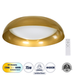 GLOBOSTAR® ANATOLIA 61266 Μοντέρνο Φωτιστικό Οροφής LED 75W 8625lm 120° AC 220-240V IP20 Ρυθμιζόμενο Λευκό CCT με Χειριστήριο από 2700K έως 6000K Dimmable - Lumileds SMD Chip - Χρυσό - Μ60 x Π60 x Υ13cm - 3 Χρόνια Εγγύηση