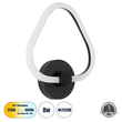 GLOBOSTAR® REGINA 61341 Μοντέρνο Φωτιστικό Τοίχου - Απλίκα LED 8W 960lm 360° AC 220-240V IP20 Ρυθμιζόμενο Λευκό CCT με On/Off 2700K/4500K/6000K - Lumileds SMD Chip - Μαύρο Ματ - Μ25 x Π7 x Υ28.5cm - 3 Χρόνια Εγγύηση