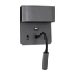 GLOBOSTAR® IBIS 61369 Μοντέρνο Φωτιστικό Τοίχου - Απλίκα Ξενοδοχείου Reading Light με Φορτιστή USB 3A LED 10W 1100lm 36° & 360° AC 220-240V IP20 Φυσικό Λευκό 4500K - Bridgelux COB Chip & TÜV SÜD Driver - Γκρι Ανθρακί Ματ - Μ10 x Π6.1 x Υ18cm - 3 Χρόνια Εγγύηση