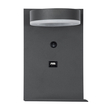 GLOBOSTAR® CROWN 61372 Μοντέρνο Φωτιστικό Τοίχου - Απλίκα Ξενοδοχείου Reading Light με Φορτιστή USB 3A LED 5W 550lm 120° AC 220-240V IP20 Φυσικό Λευκό 4500K - Bridgelux COB Chip & TÜV SÜD Driver - Γκρι Ανθρακί Ματ - Μ15 x Π15 x Υ23cm - 3 Χρόνια Εγγύηση