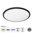 GLOBOSTAR® TUFFIN 60999 Φωτιστικό Πλαφονιέρα Οροφής LED 36W 3960lm 120° AC 220-240V Αδιάβροχο IP54 Φυσικό Λευκό 4500K - Lumileds SMD Chip - Μαύρο Ματ & Λευκό Γαλακτερό - Μ48 x Π48 x Υ6.5cm - 3 Χρόνια Εγγύηση