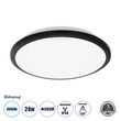 GLOBOSTAR® TUFFIN 60996 Φωτιστικό Πλαφονιέρα Οροφής LED 24W 2760lm 120° AC 220-240V Αδιάβροχο IP54 Ψυχρό Λευκό 6000K - Lumileds SMD Chip - Μαύρο Ματ & Λευκό Γαλακτερό - Μ30 x Π30 x Υ6.5cm - 3 Χρόνια Εγγύηση