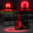 GloboStar® 85423 E9 Mark Forklift Safety Lights - Φώτα Προειδοποίησης & Διαγράμμισης Ασφαλείας για Περονοφόρα - Κλάρκ LED 24W DC 9-80V Αδιάβροχο IP67 Κόκκινο Μ14 x Π14.5 x Υ6cm