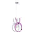 GLOBOSTAR® BUNNY 61577 Παιδικό Κρεμαστό Φωτιστικό Οροφής με Ντουί 1 x E27 AC 220-240V IP20 - Ροζ & Λευκό - Μ27.2 x Π15.5 x Υ40cm