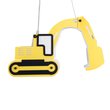 GLOBOSTAR® EXCAVATOR 61579 Παιδικό Κρεμαστό Φωτιστικό Οροφής με Ντουί 1 x E27 AC 220-240V IP20 - Κίτρινο & Μαύρο - Μ45 x Π15.5 x Υ27cm