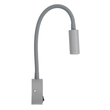 GLOBOSTAR® GOOSE 60877 Μοντέρνο Φωτιστικό Τοίχου - Απλίκα Ξενοδοχείου Reading Light LED 3W 300lm 36° AC 220-240V IP20 Φυσικό Λευκό 4500K - CREE XPE Chip & TÜV SÜD Driver - Γκρι Ανθρακί Ματ - Μ6.5 x Π15 x Υ24.5cm - 3 Χρόνια Εγγύηση