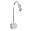 GLOBOSTAR® GOOSE 60879 Μοντέρνο Φωτιστικό Τοίχου - Απλίκα Ξενοδοχείου Reading Light LED 3W 300lm 36° AC 220-240V IP20 Φυσικό Λευκό 4500K - CREE XPE Chip & TÜV SÜD Driver - Νίκελ Βούρτσας - Μ6.5 x Π15 x Υ24.5cm - 3 Χρόνια Εγγύηση