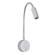 GLOBOSTAR® GOOSE 60879 Μοντέρνο Φωτιστικό Τοίχου - Απλίκα Ξενοδοχείου Reading Light LED 3W 300lm 36° AC 220-240V IP20 Φυσικό Λευκό 4500K - CREE XPE Chip & TÜV SÜD Driver - Νίκελ Βούρτσας - Μ6.5 x Π15 x Υ24.5cm - 3 Χρόνια Εγγύηση