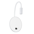 GLOBOSTAR® GOOSE 60881 Μοντέρνο Φωτιστικό Τοίχου - Απλίκα Ξενοδοχείου Reading Light με Φορτιστή USB 3A LED 6W 600lm 36° & 360° AC 220-240V IP20 Φυσικό Λευκό 4500K - CREE XPE & Lumileds SMD Chip & TÜV SÜD Driver - Λευκό Ματ - Μ15.5 x Π15 x Υ30.5cm - 3 Χρόνια Εγγύηση