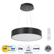 GLOBOSTAR® BURTON 61200 Μοντέρνο Κρεμαστό Φωτιστικό Οροφής LED 67W 7370lm 120° AC 220-240V IP20 Ρυθμιζόμενο Λευκό CCT με Χειριστήριο από 2700K έως 6000K Dimmable - Lumileds SMD Chip - Μαύρο Ματ - Μ40 x Π40 x Υ8cm - 3 Χρόνια Εγγύηση