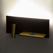 GLOBOSTAR® PALADIN 61362 Μοντέρνο Φωτιστικό Τοίχου - Απλίκα Ξενοδοχείου Reading Light με Φορτιστή USB 3A & Wireless 20W LED 6W 720lm 36° & 360° AC 220-240V IP20 Φυσικό Λευκό 4500K - Bridgelux COB Chip & TÜV SÜD Driver - Καφέ & Χρυσό Βούρτσας - Μ30 x Π11 x Υ12cm - 3 Χρόνια Εγγύηση