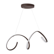 GLOBOSTAR® SPIRALE 61287 Μοντέρνο Κρεμαστό Φωτιστικό Οροφής LED 75W 8400lm 300° AC 220-240V IP20 Ρυθμιζόμενο Λευκό CCT με Χειριστήριο από 2700K έως 6000K Dimmable - Lumileds SMD Chip - Καφέ Ματ - Μ72 x Π25 x Υ30cm - 3 Χρόνια Εγγύηση